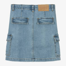 Molo-Girls Distressed Blue Utility Skirt | Childrensalon Outlet