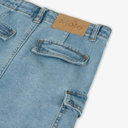 Molo-Girls Distressed Blue Utility Skirt | Childrensalon Outlet