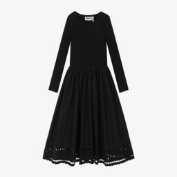 Molo-فستان قطني أنيق باللون الأسود للبنات | Childrensalon Outlet