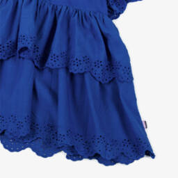 Molo-Girls Elegant Blue Flutter Dress | Childrensalon Outlet
