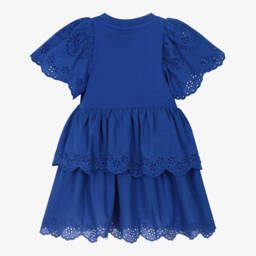 Molo-Girls Elegant Blue Flutter Dress | Childrensalon Outlet