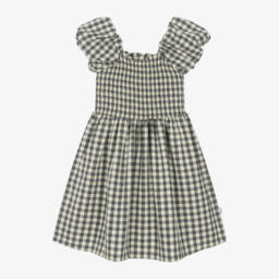 Molo-Girls Gingham Puff-Sleeve Frock | Childrensalon Outlet