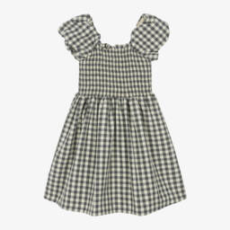 Molo-Girls Gingham Puff-Sleeve Frock | Childrensalon Outlet