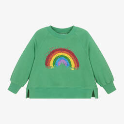 Molo-Girls Green Cotton Sweatshirt | Childrensalon Outlet