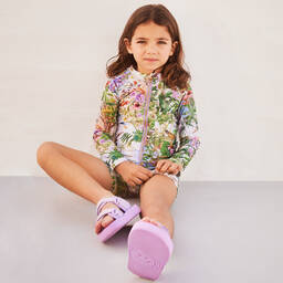 مولو-طقم واقي من الشمس لون أخضر بطبعة ورود (UPF50+) | Childrensalon Outlet