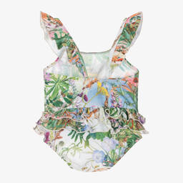 Molo-Зеленый купальник с цветами для девочек (UPF50+) | Childrensalon Outlet