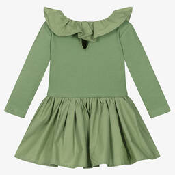 Molo-Girls Green Organic Cotton Dress | Childrensalon Outlet