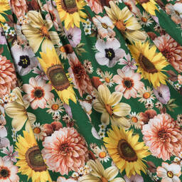 Molo-Зеленое платье из органического хлопка с цветами | Childrensalon Outlet