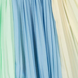 Molo-Girls Green Stripe Pleated Skirt | Childrensalon Outlet