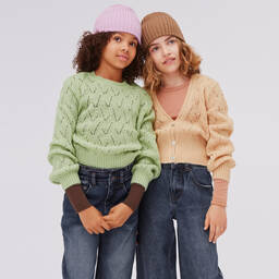Molo-Girls Green Wool Sweater | Childrensalon Outlet