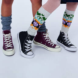 Molo-Girls Grey & Blue Long Socks (2 Pack) | Childrensalon Outlet