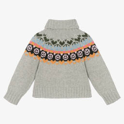 Molo-Girls Grey Wool Knit Roll Neck Jumper | Childrensalon Outlet
