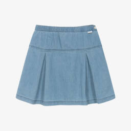 Molo-Girls Indigo Chambray Cotton Skirt | Childrensalon Outlet