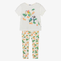 Molo-Girls Ivory Bird & Cherry Ensemble | Childrensalon Outlet