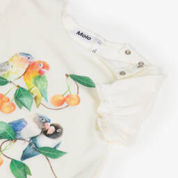 Molo-Girls Ivory Bird & Cherry Ensemble | Childrensalon Outlet