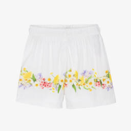 Molo-شورتات بيضاء للبنات من إيكوفيرو بنقشة الأزهار | Childrensalon Outlet