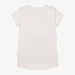 Molo-Кремовая хлопковая футболка с котенком для девочек | Childrensalon Outlet