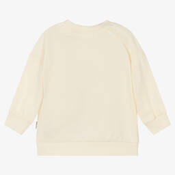 Molo-Girls Ivory Cotton Heart Sweatshirt | Childrensalon Outlet