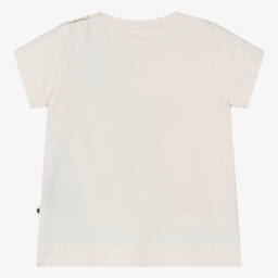 Molo-Girls Ivory Cotton Rainbow Carousel T-Shirt | Childrensalon Outlet