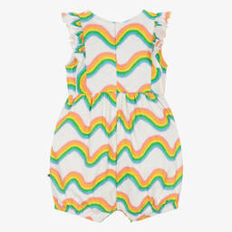 Molo-Girls Ivory Cotton Rainbow Playsuit | Childrensalon Outlet