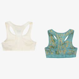 Molo-Girls Ivory & Green Bra Tops (2 Pack) | Childrensalon Outlet