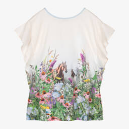 Molo-Кремовый пляжный кафтан с цветами для девочек | Childrensalon Outlet