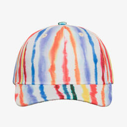 Molo-Girls Ivory Multicoloured Stripe Cap | Childrensalon Outlet