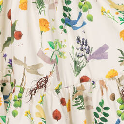 Molo-فستان قطن عضوي بوبلين لون عاجي بطبعة ورود | Childrensalon Outlet