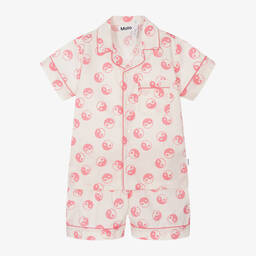 Molo-Girls Ivory Organic Cotton Short Pyjamas | Childrensalon Outlet