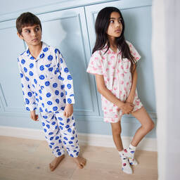 Molo-Girls Ivory Organic Cotton Short Pyjamas | Childrensalon Outlet