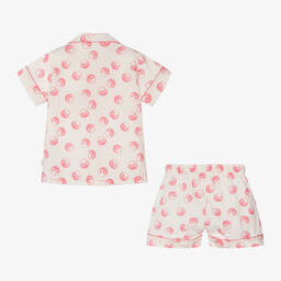 Molo-Girls Ivory Organic Cotton Short Pyjamas | Childrensalon Outlet