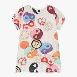 Molo-Girls Ivory Organic Cotton T-Shirt | Childrensalon Outlet