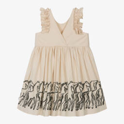 Molo-فستان عاجي عضوي للبنات بنقشة الخيول | Childrensalon Outlet