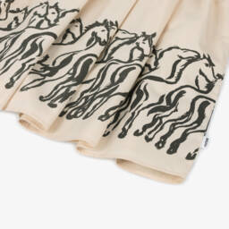 Molo-فستان عاجي عضوي للبنات بنقشة الخيول | Childrensalon Outlet