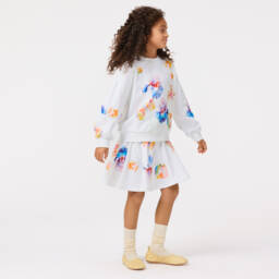 Molo-Girls Ivory Petals Cotton Top | Childrensalon Outlet