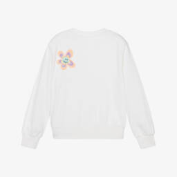 Molo-Girls Ivory Sequin Floral Cotton Top | Childrensalon Outlet