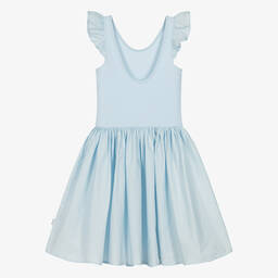 Molo-Girls Light Blue Organic Cotton Dress | Childrensalon Outlet