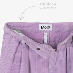 Molo-Girls Lilac Cotton Corduroy Trousers | Childrensalon Outlet