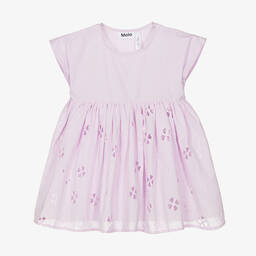 Molo-Girls Lilac Floral Cotton Dress | Childrensalon Outlet