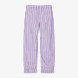 Molo-Girls Lilac Stripe Organic Trousers | Childrensalon Outlet
