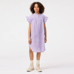 Molo-Girls Lilac Striped Cotton Frock | Childrensalon Outlet