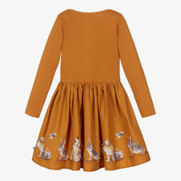 Molo-Girls Orange Cotton Dress | Childrensalon Outlet