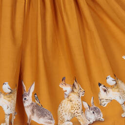 Molo-Girls Orange Cotton Dress | Childrensalon Outlet