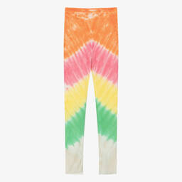 Molo-Girls Orange Viscose Tie-Dye Leggings | Childrensalon Outlet