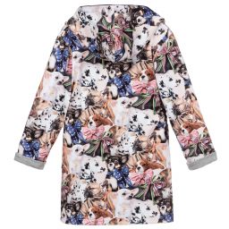 مولو-روب حمّام قطن عضوي جيرسي لون أسود وأزرق للبنات | Childrensalon Outlet