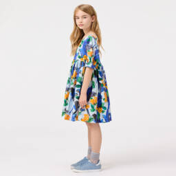 Molo-Girls Organic Cotton Birdie Dress | Childrensalon Outlet