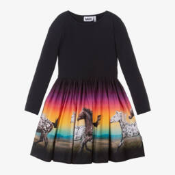 Molo-Girls Organic Navy Sunset Dress | Childrensalon Outlet