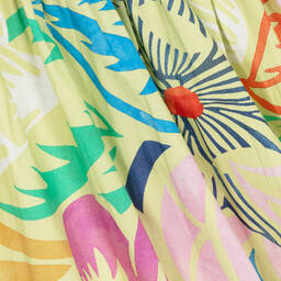 Molo-Girls Pale Green Organic Cotton Floral Dress | Childrensalon Outlet