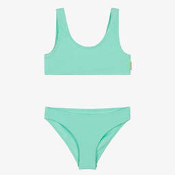 Molo-Girls Pale Green Ribbed Bikini (UPF50+) | Childrensalon Outlet