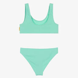 Molo-Girls Pale Green Ribbed Bikini (UPF50+) | Childrensalon Outlet